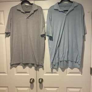 BUNDLE Peter Millar Short-Sleeve Polo Duo in Light Gray & Light Blue